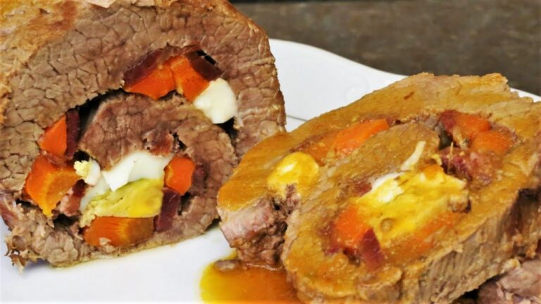 Falda de ternera rellena al horno