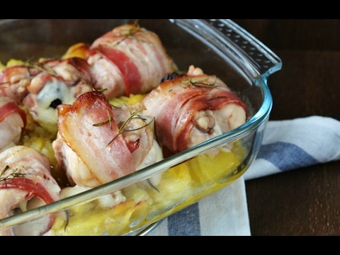 Muslos de pollo rellenos al horno