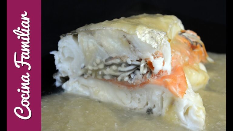 Merluza rellena de salmón gambas y gulas