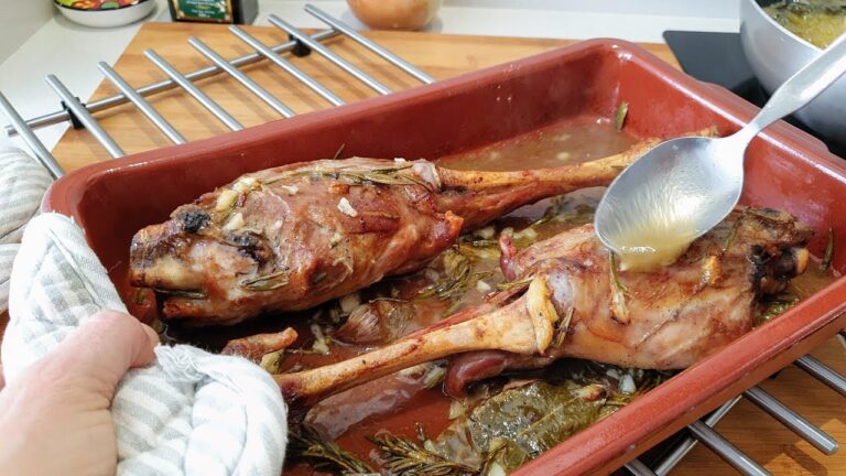 Piernas de cordero lechal al horno