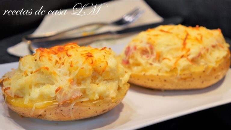 Patatas rellenas de bacon y queso