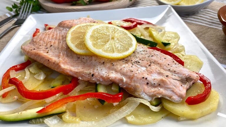 Salmon en papillote al horno con verduras