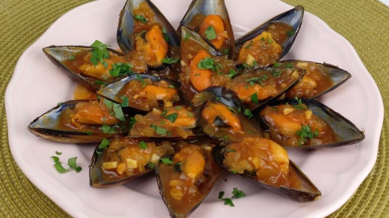 Mejillones a la marinera con tomate