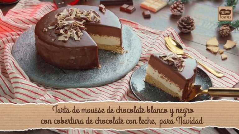 Tarta de chocolate blanco y negro