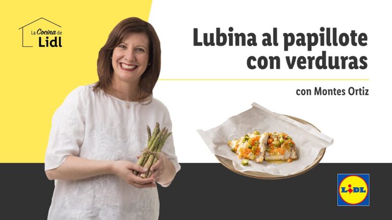 Lubina al horno con verduras en papillote
