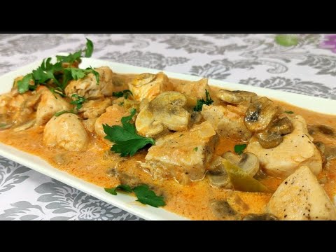 Solomillo de pavo al horno con champiñones