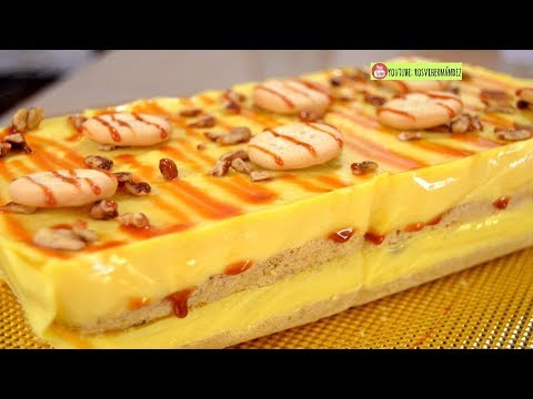 Tarta de flan y galletas sin horno