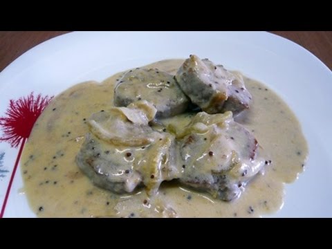 Solomillo de cerdo con nata y mostaza
