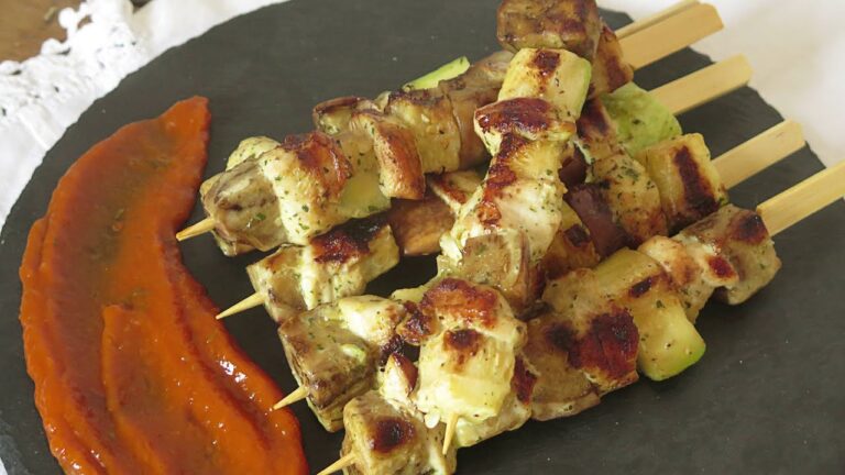 Brochetas de pollo a la plancha
