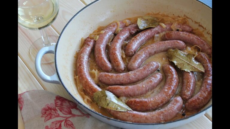 Salchichas al vino blanco sin cebolla