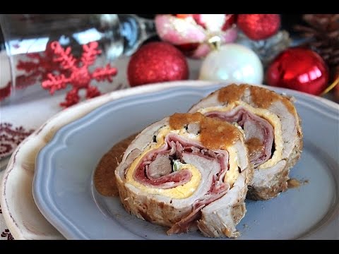 Solomillo relleno en salsa de almendras