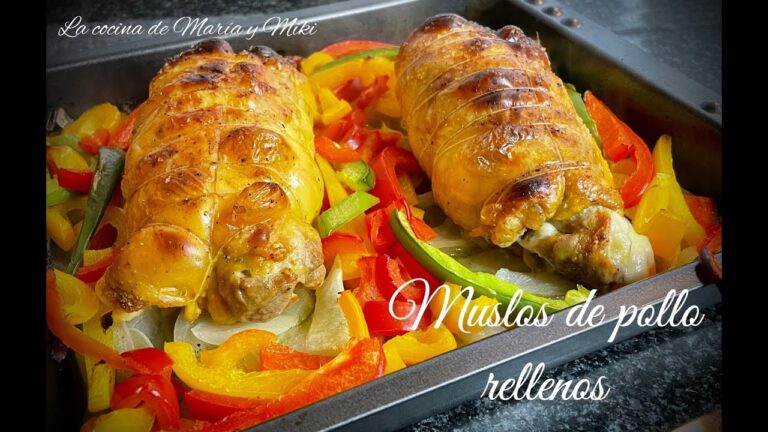 Muslos de pollo rellenos de bacon y queso