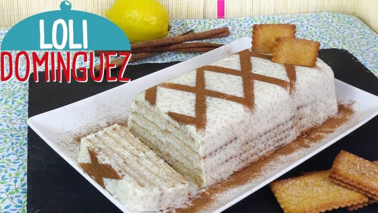 Tarta de arroz con leche y galletas