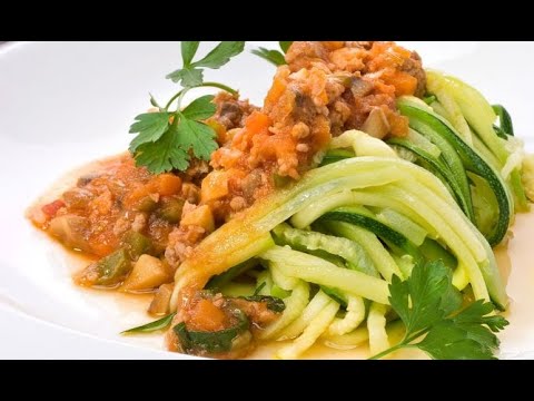 Espaguetis de calabacin con carne picada