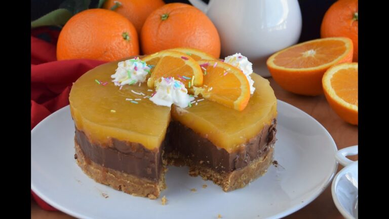 Tarta de naranja y chocolate sin horno
