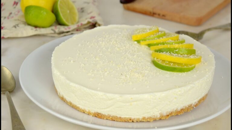Tarta de limón con yogur y leche condensada