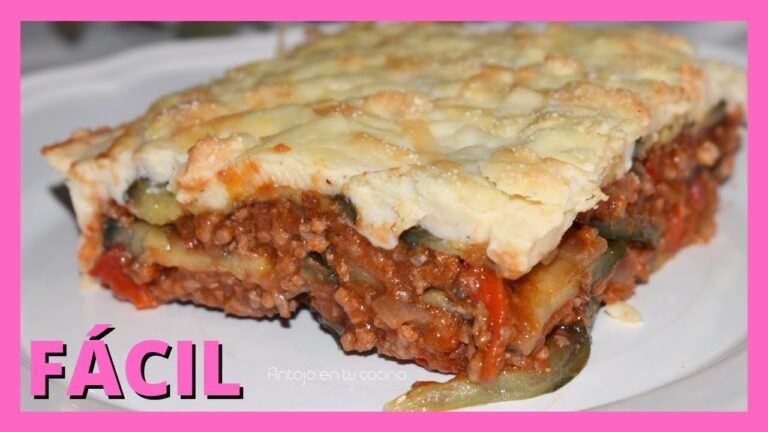 Lasaña de berenjenas y carne picada