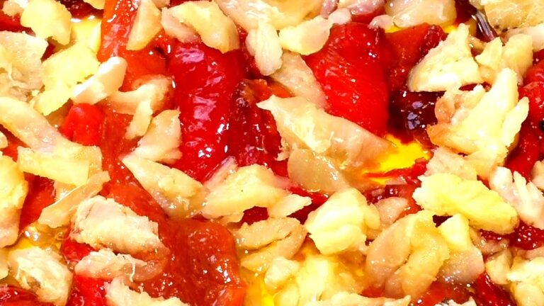 Ensalada de pimientos asados con bacalao
