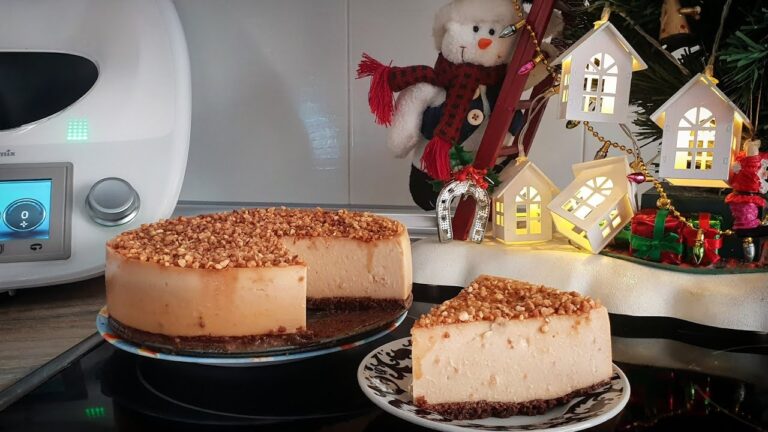 Tarta de turrón blando y cuajada en thermomix
