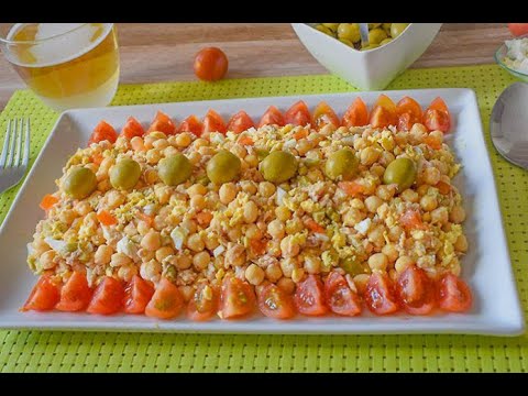 Ensalada de garbanzos con vinagreta de tomate