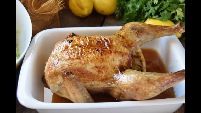 Pollo al horno con cerveza y limon