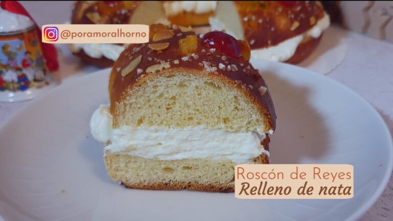 Receta roscon de reyes relleno de nata