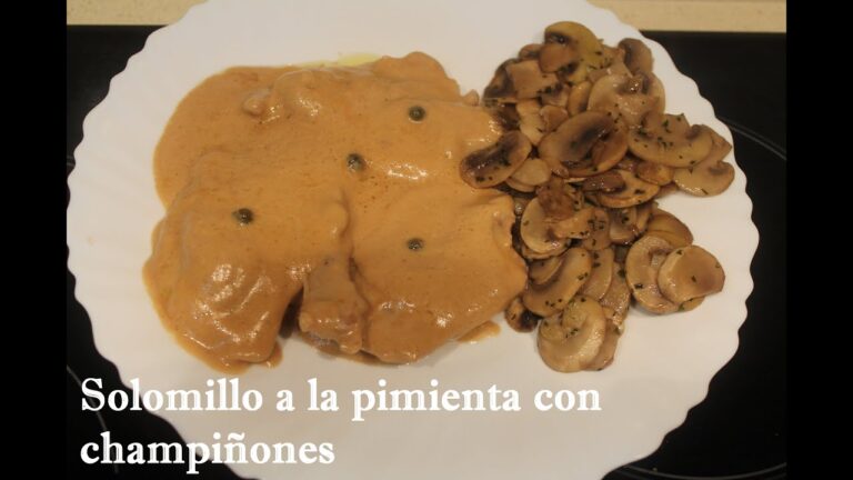 Solomillo a la pimienta con champi&ntilde;ones
