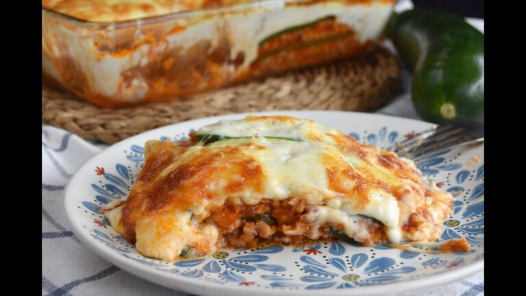 Lasa&ntilde;a de calabac&iacute;n y carne picada