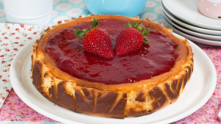 Tarta de queso al horno con medidas de yogur