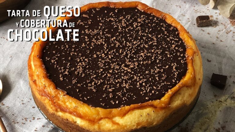 Tarta de queso con cobertura de chocolate