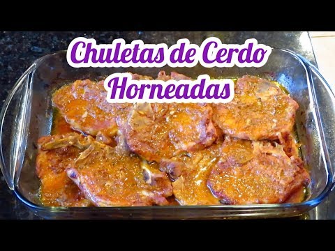 Como hacer chuletas de cerdo al horno