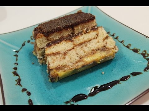 Tarta de bizcochos y flan royal