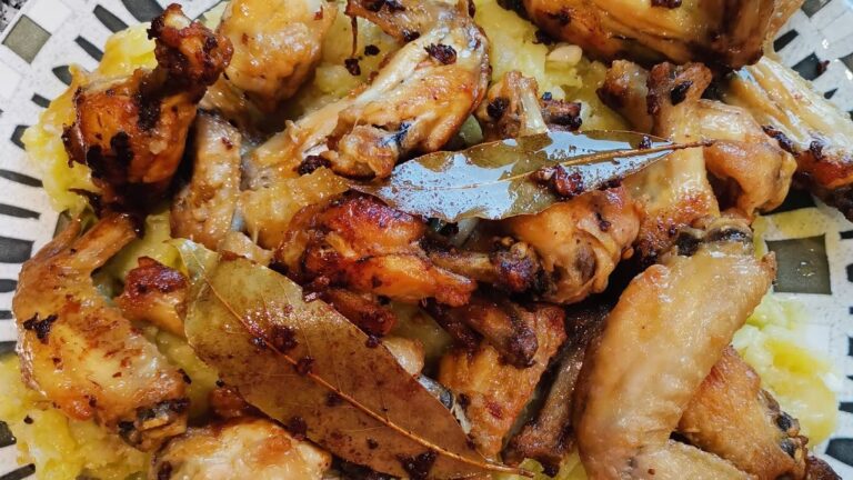 Alitas de pollo al ajillo con vinagre