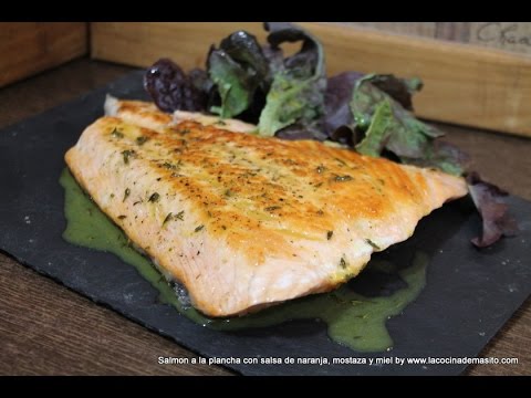 Salmon a la plancha con naranja