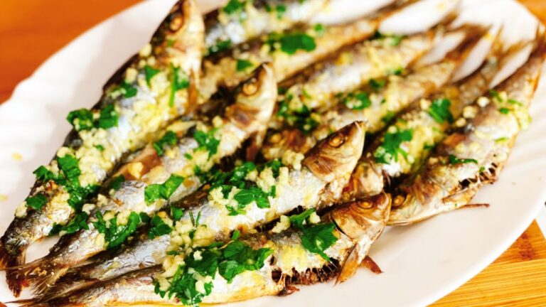Sardinas al horno en papel aluminio
