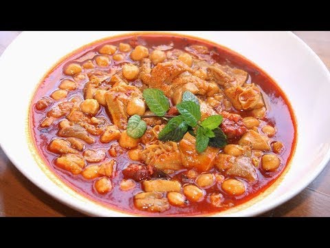 Como hacer callos con garbanzos de bote