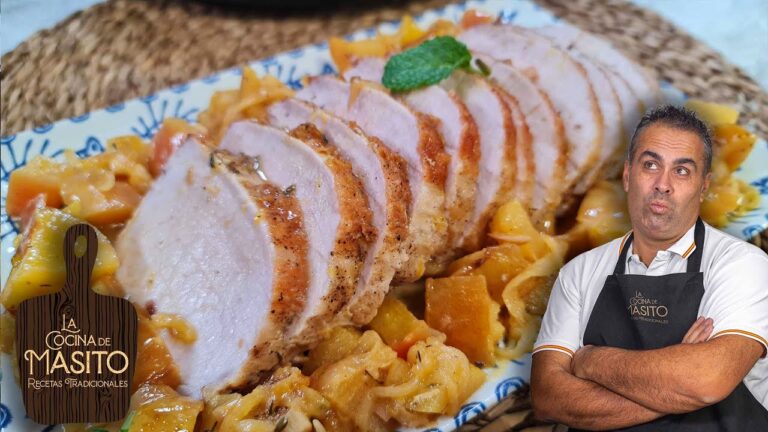 Lomo de cerdo con manzana y cebolla