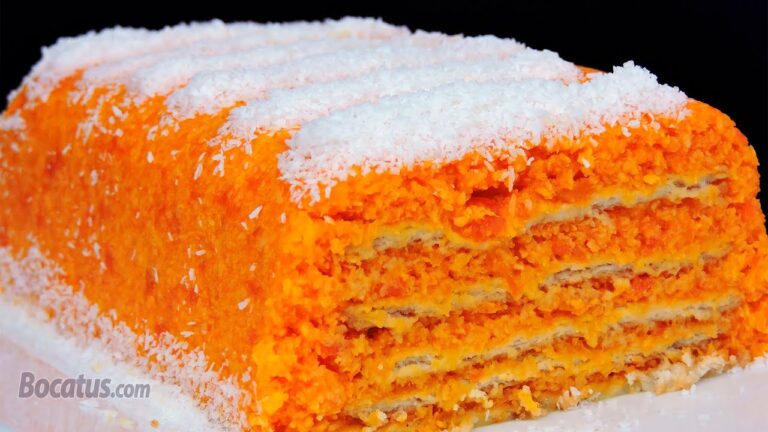 Tarta de zanahoria y coco y galletas