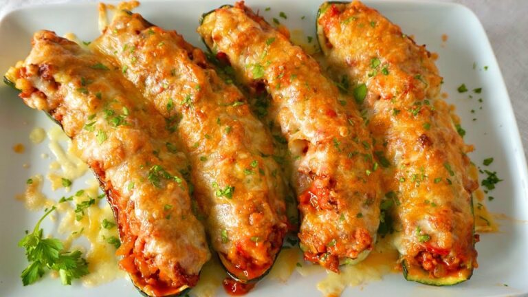 Receta de calabacines rellenos de carne