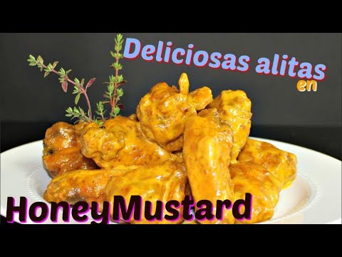Alitas de pollo con miel y mostaza
