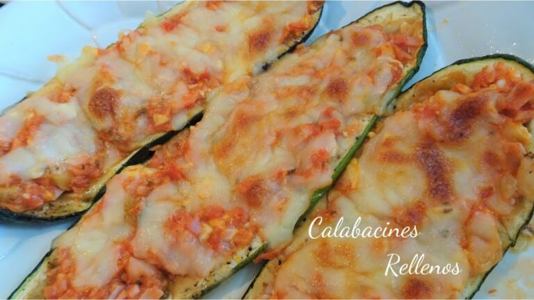 Calabacín relleno de jamón y queso