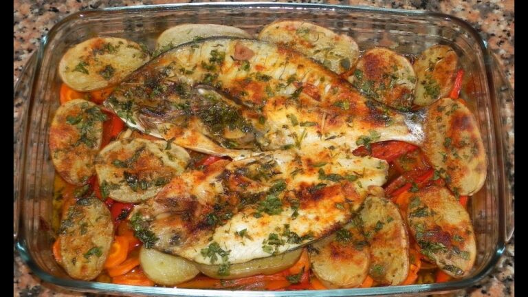 Lomos de dorada al horno con verduras