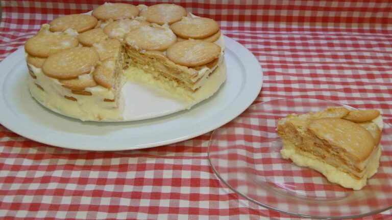 Receta tarta de piña fría con galletas
