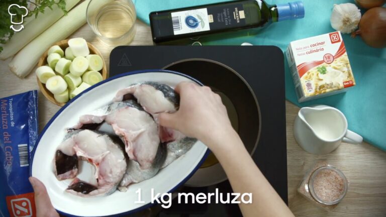 Merluza en salsa de puerros thermomix