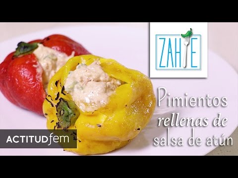 Pimientos rellenos de atun y verduras