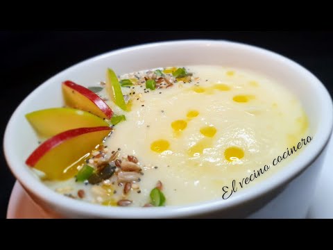 Crema de coliflor puerro y manzana