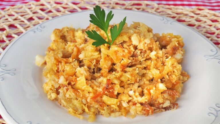 Bacalao a la portuguesa con huevo