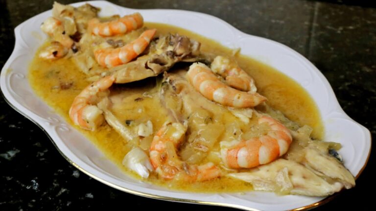 Receta de lubina en salsa marinera