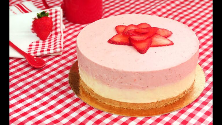Tarta de fresa y chocolate blanco