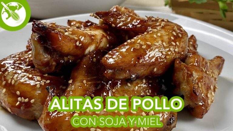 Alitas de pollo al horno con miel y soja